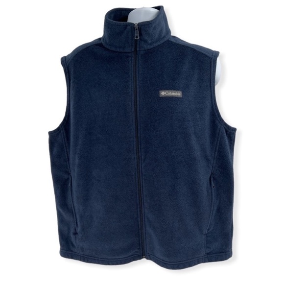 Columbia Other - Columbia Navy Blue Mountain Fleece Zip Vest Size XL